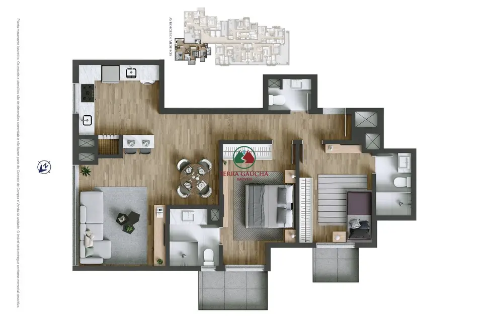 Apartamento com 2 quartos à venda, 84m2 em Centro, Gramado - RS - imagem 8 Foto 8 de Apartamento com 2 quartos à venda, 84m2 em Centro, Gramado - RS