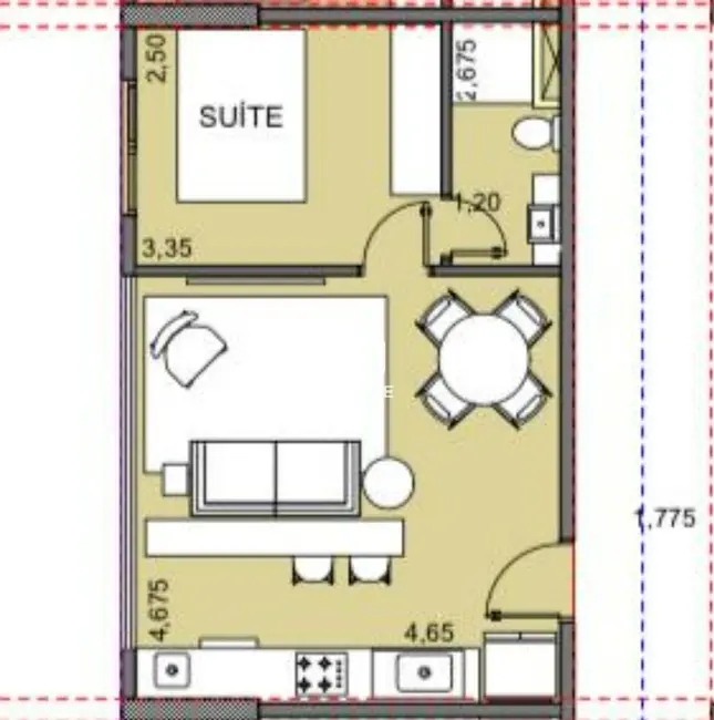 Foto 1 de Apartamento com 1 quarto à venda, 40m2 em Estuário, Santos - SP