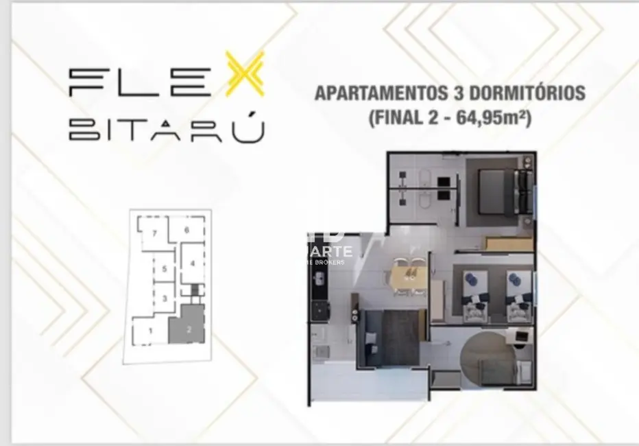 Foto 2 de Apartamento com 3 quartos à venda, 64m2 em Centro, Sao Vicente - SP