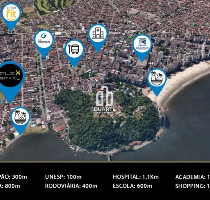 Foto 3 de Apartamento com 2 quartos à venda, 50m2 em Centro, Sao Vicente - SP