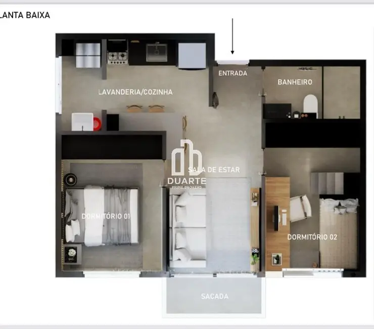 Apartamento com 2 quartos à venda, 56m2 em Parque Bitaru, Sao Vicente - SP - imagem 1 Foto 1 de Apartamento com 2 quartos à venda, 56m2 em Parque Bitaru, Sao Vicente - SP