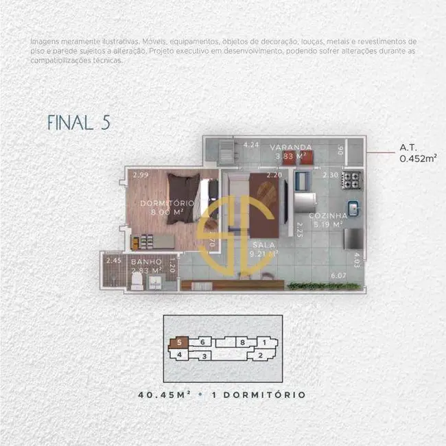 Foto 9 de Apartamento com 1 quarto à venda, 40m2 em Boqueirão, Praia Grande - SP