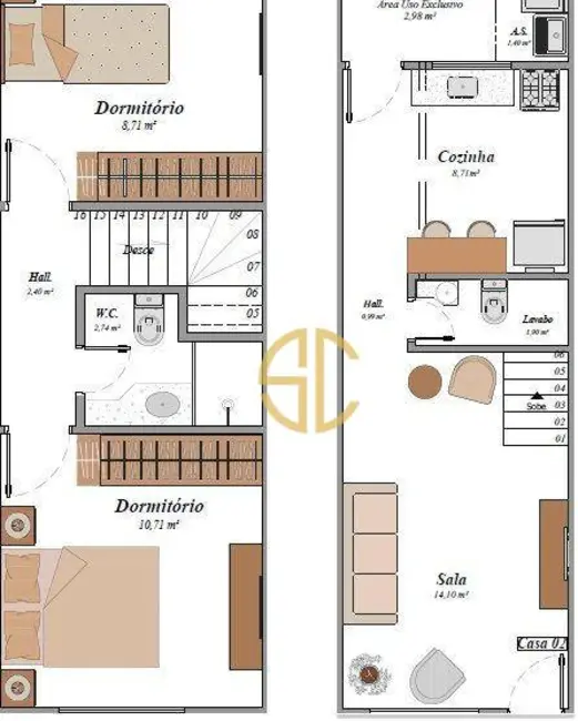 Casa de Condomínio com 2 quartos à venda, 65m2 em Praia Grande - SP - imagem 3 Foto 3 de Casa de Condomínio com 2 quartos à venda, 65m2 em Praia Grande - SP
