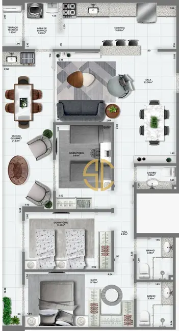 Foto 1 de Apartamento com 3 quartos à venda, 115m2 em Praia Grande - SP