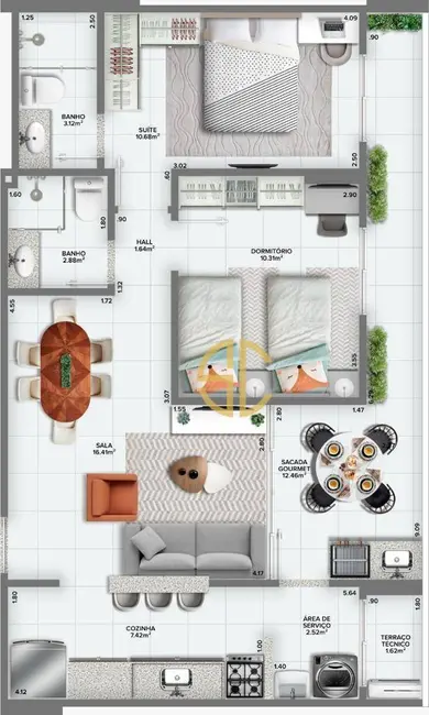 Foto 1 de Apartamento com 2 quartos à venda, 76m2 em Praia Grande - SP