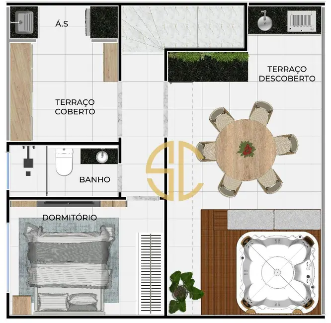 Casa de Condomínio com 3 quartos à venda, 82m2 em Praia Grande - SP - imagem 6 Foto 6 de Casa de Condomínio com 3 quartos à venda, 82m2 em Praia Grande - SP