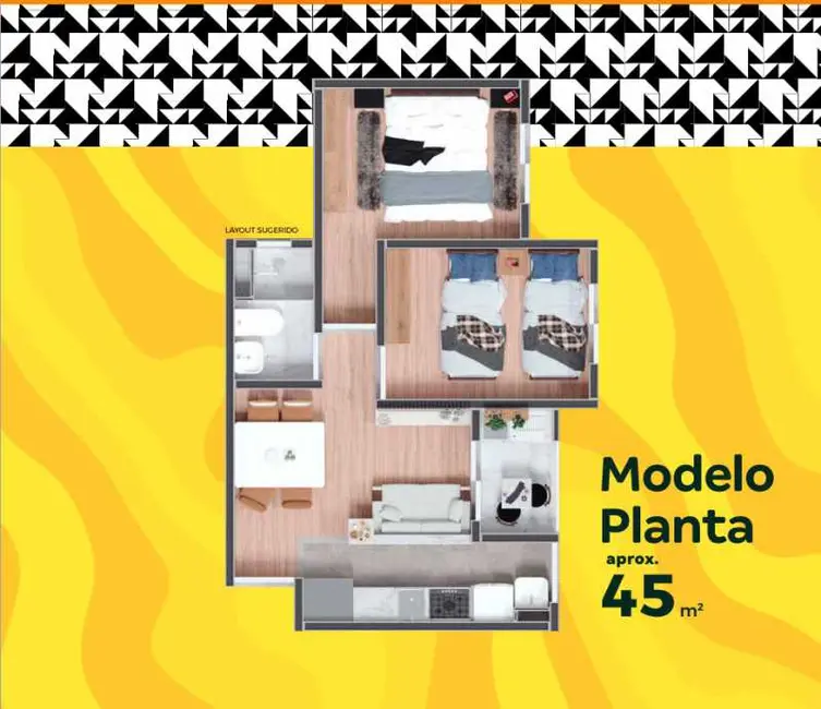 Apartamento com 2 quartos à venda, 45m2 em Pocos De Caldas - MG - imagem 6 Foto 6 de Apartamento com 2 quartos à venda, 45m2 em Pocos De Caldas - MG