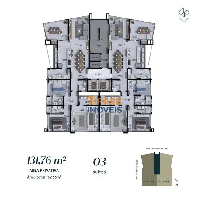 Foto 8 de Apartamento com 3 quartos à venda, 131m2 em Centro, Criciuma - SC