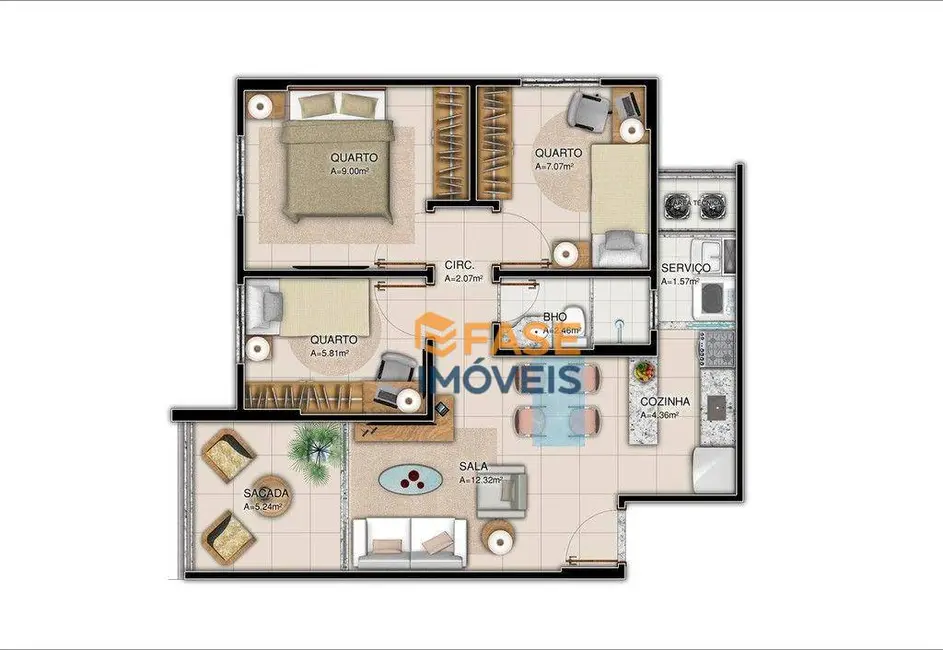 Foto 6 de Apartamento com 2 quartos à venda, 57m2 em Pedreira, Belem - PA