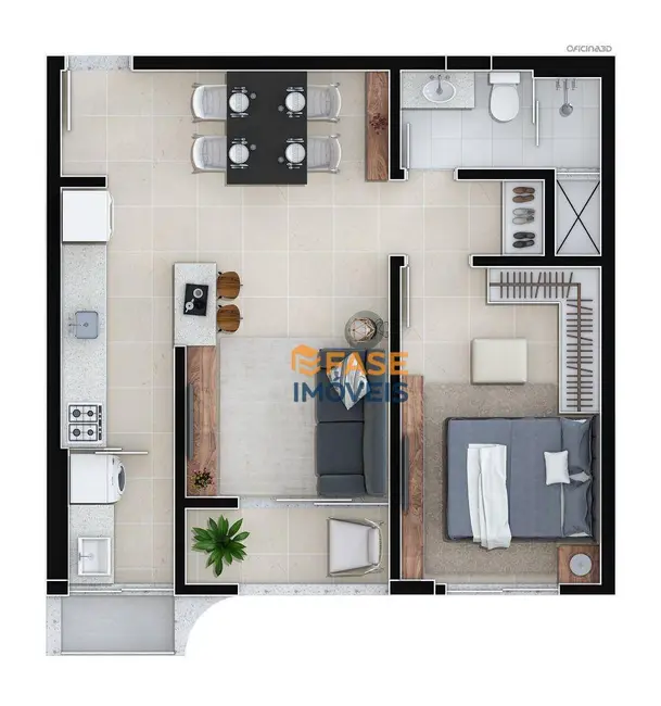 Foto 2 de Apartamento com 1 quarto à venda, 52m2 em Rio Maina, Criciuma - SC