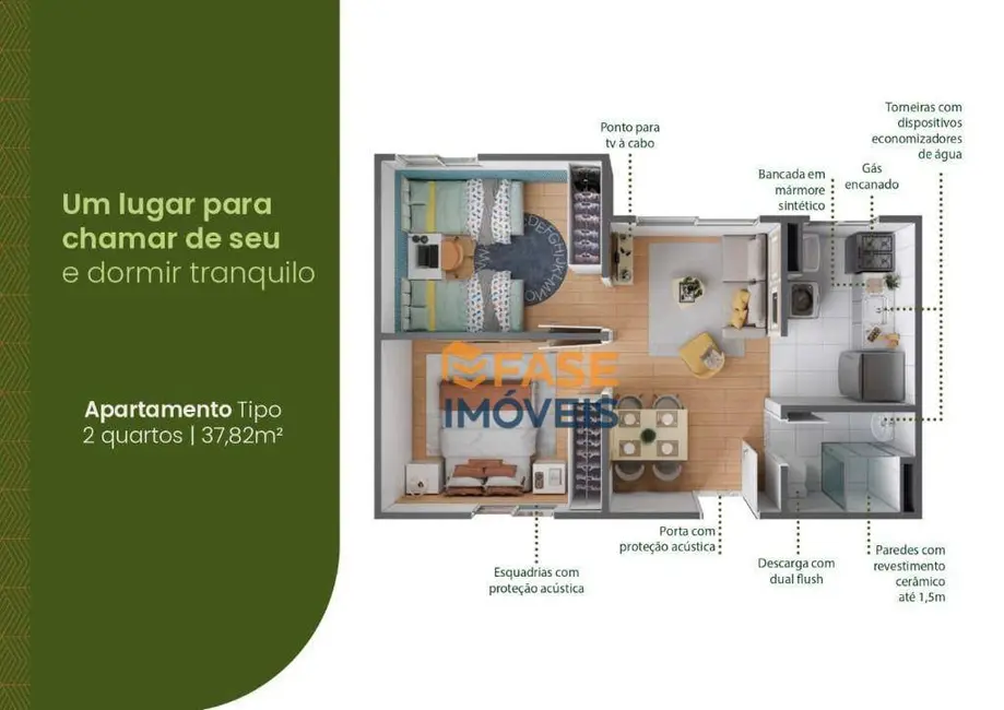 Apartamento com 2 quartos à venda, 37m2 em Águas Brancas, Ananindeua - PA - imagem 9 Foto 9 de Apartamento com 2 quartos à venda, 37m2 em Águas Brancas, Ananindeua - PA