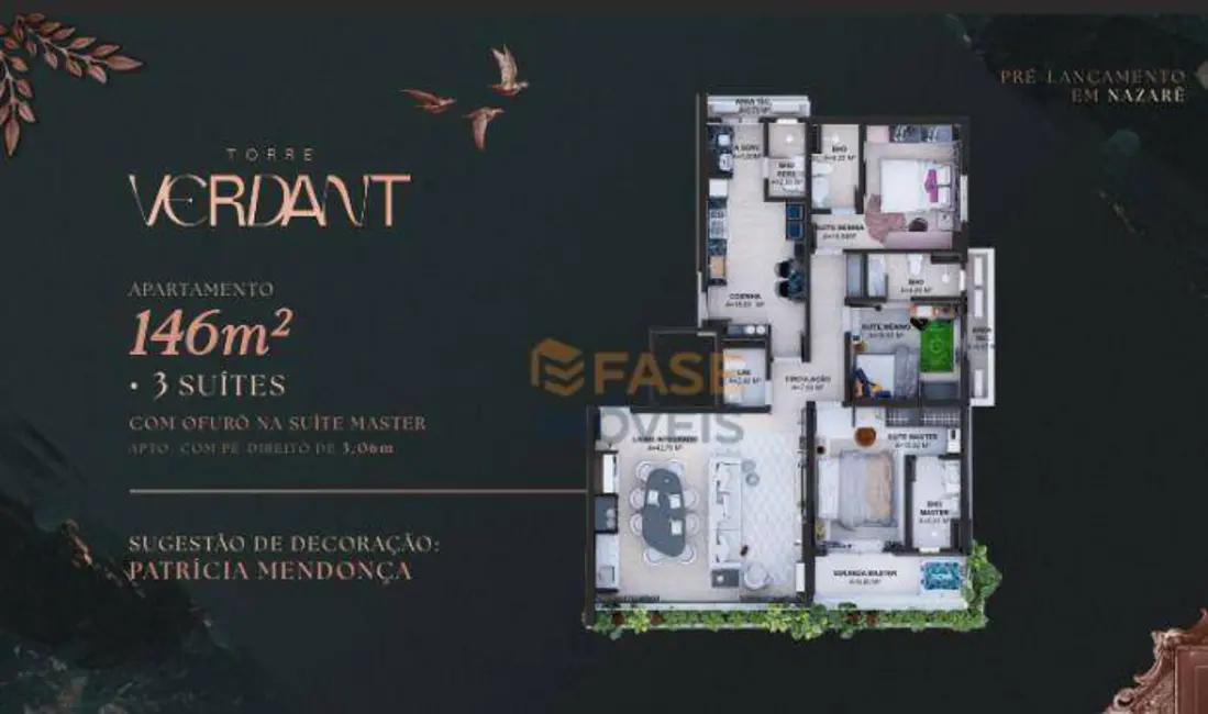 Foto 2 de Apartamento com 3 quartos à venda, 146m2 em Umarizal, Belem - PA