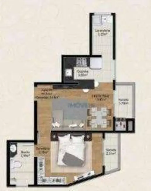 Foto 4 de Apartamento com 1 quarto à venda, 50m2 em Bela Vista, Palhoca - SC