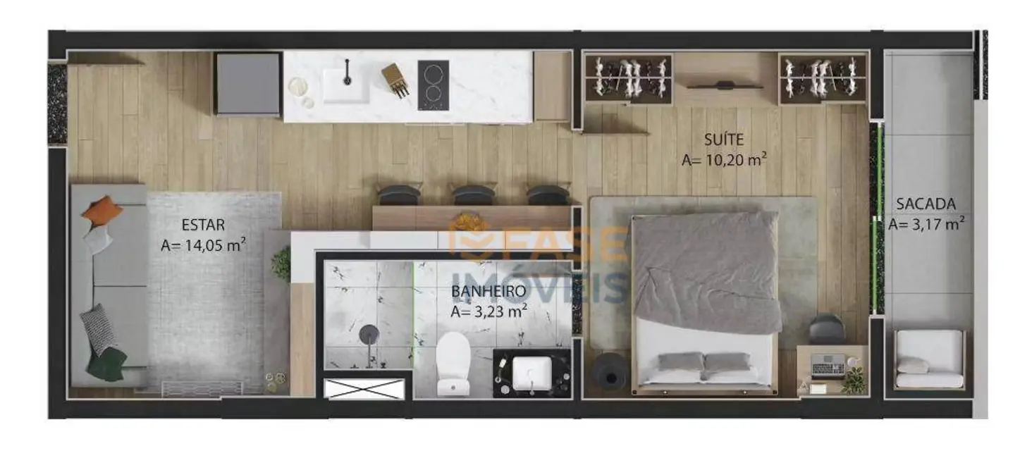 Foto 3 de Apartamento com 1 quarto à venda, 35m2 em Batista Campos, Belem - PA