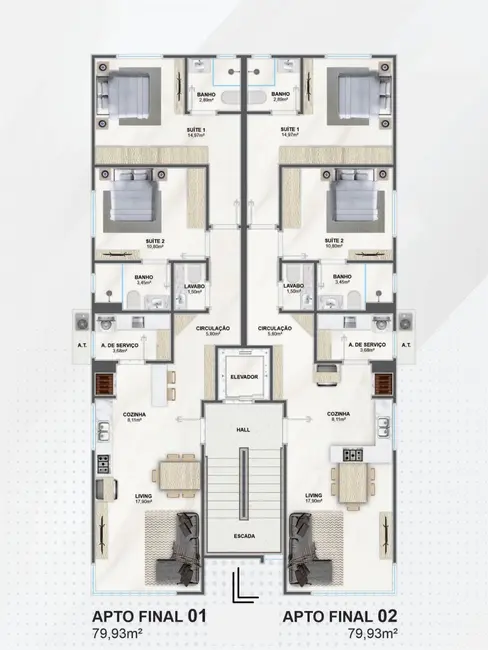 Foto 9 de Apartamento com 2 quartos à venda, 80m2 em Areias, Camboriu - SC