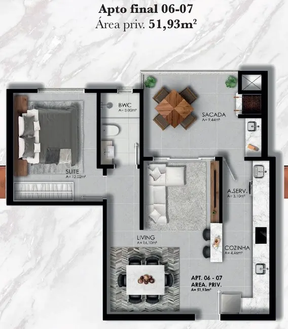 Foto 5 de Apartamento com 1 quarto à venda, 51m2 em São Francisco de Assis, Camboriu - SC