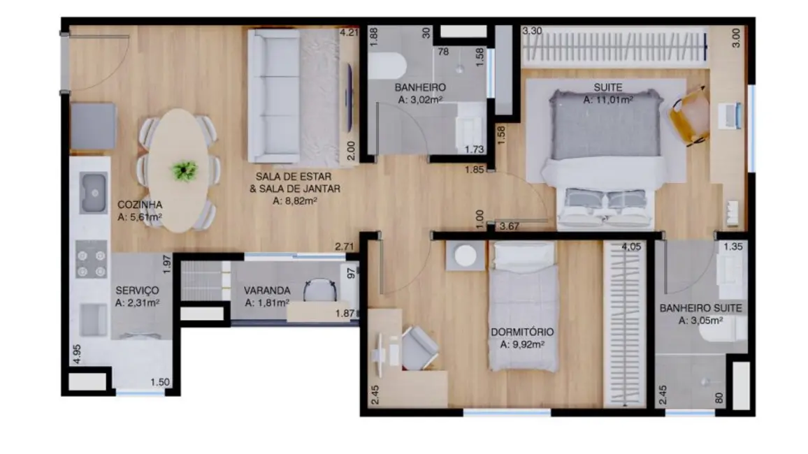 Foto 3 de Apartamento com 2 quartos à venda, 54m2 em Balneario Picarras - SC