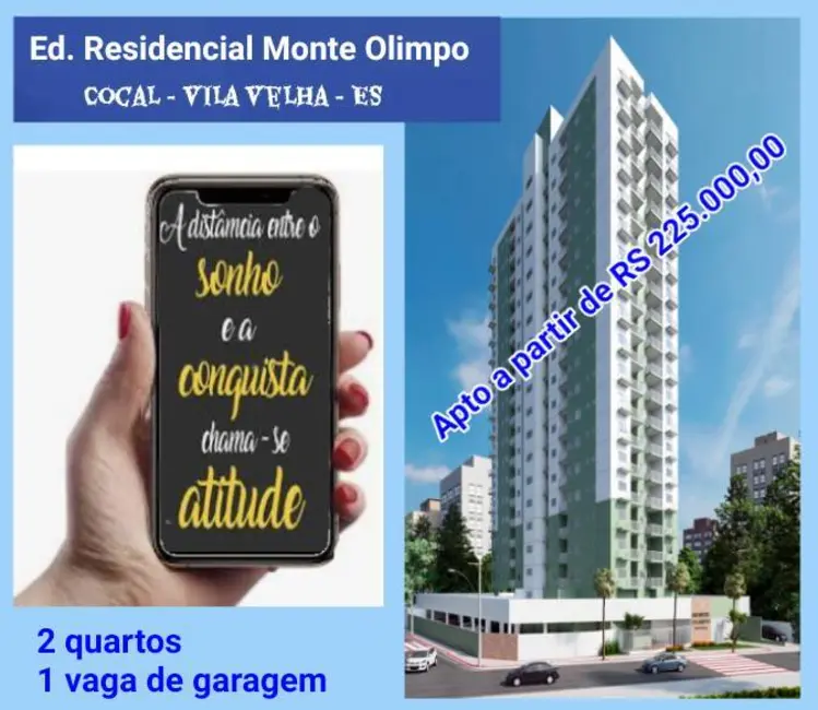 Foto 2 de Apartamento com 2 quartos à venda, 47m2 em Cocal, Vila Velha - ES