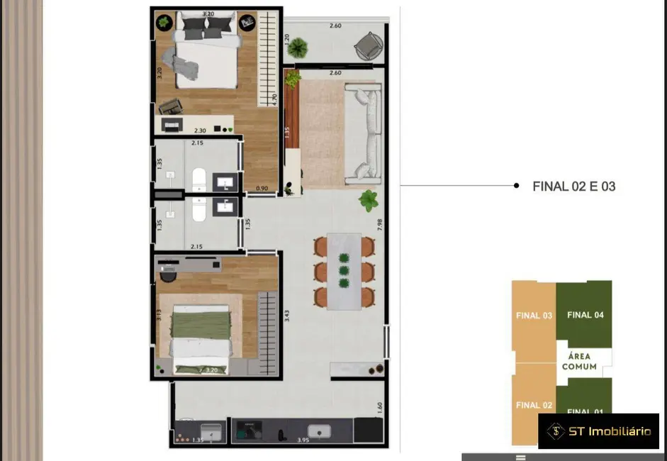 Foto 3 de Apartamento com 2 quartos à venda, 69m2 em Vila Helena, Atibaia - SP