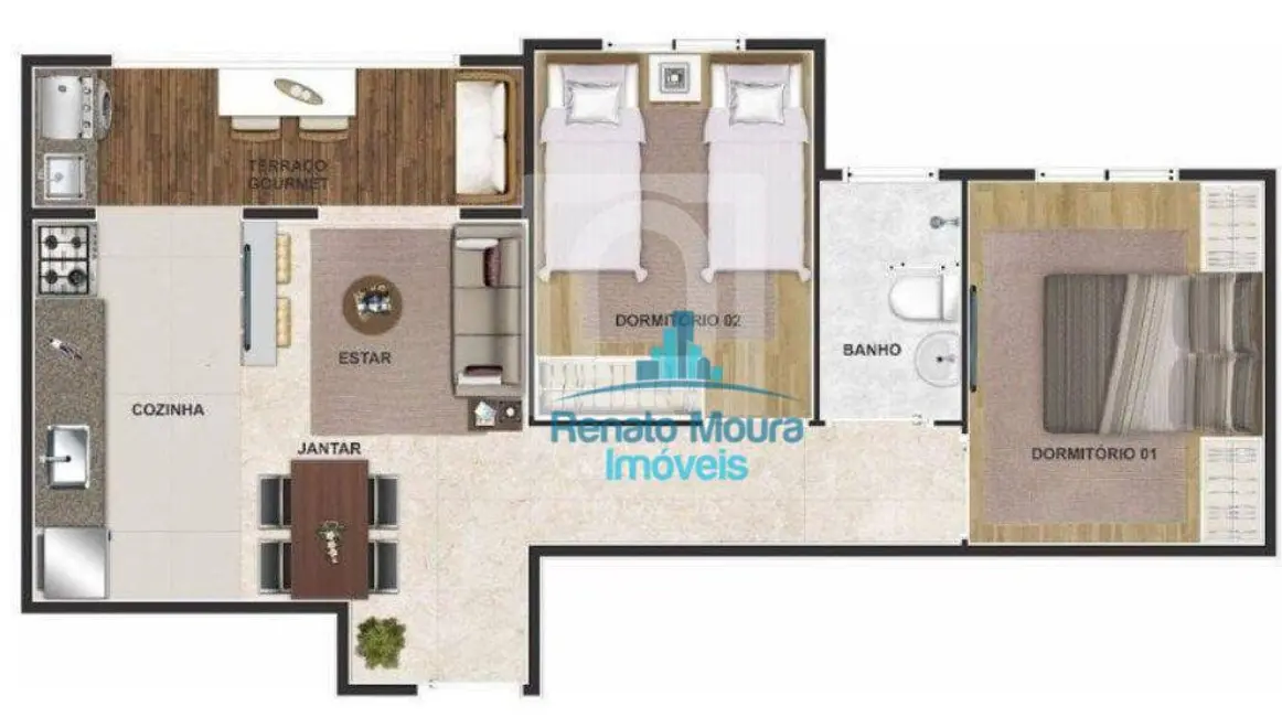 Foto 2 de Apartamento com 2 quartos à venda, 48m2 em Jardim São Carlos, Sorocaba - SP