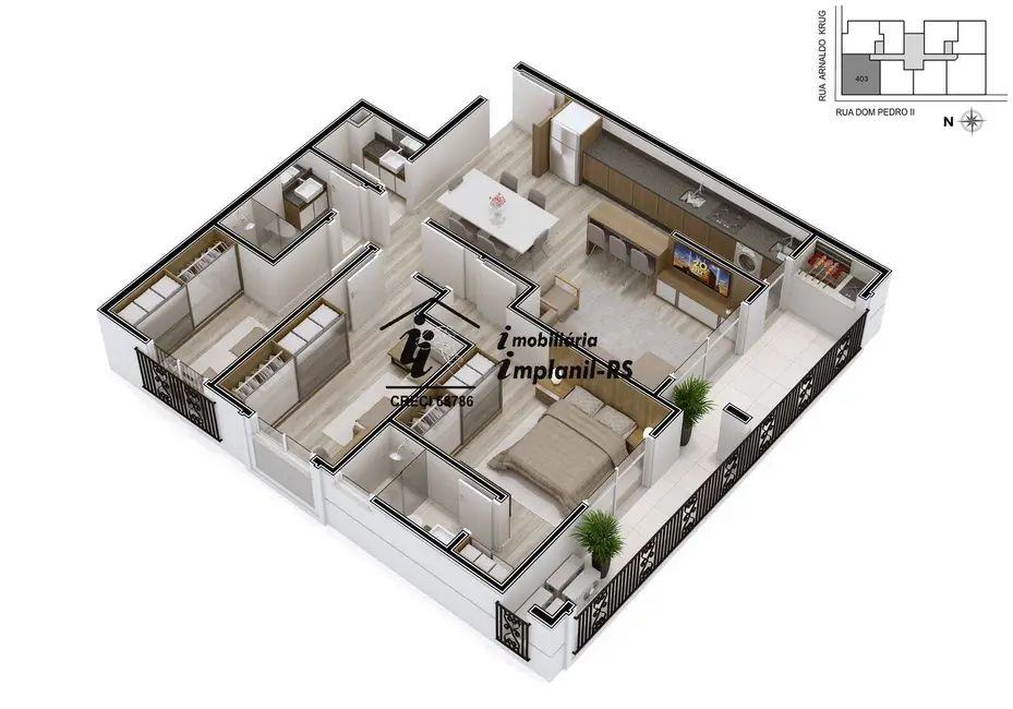 Foto 9 de Apartamento com 1 quarto à venda, 45m2 em Teutonia - RS