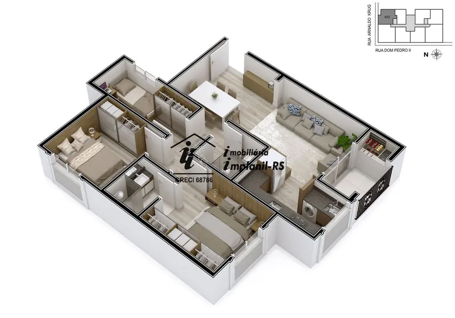 Foto 5 de Apartamento com 1 quarto à venda, 45m2 em Teutonia - RS