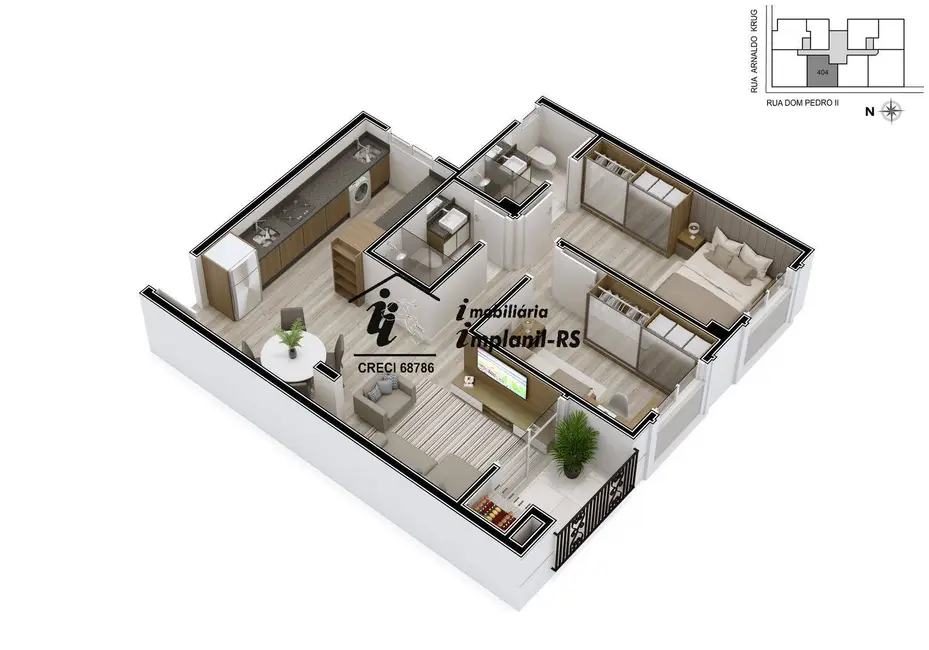 Foto 7 de Apartamento com 1 quarto à venda, 45m2 em Teutonia - RS