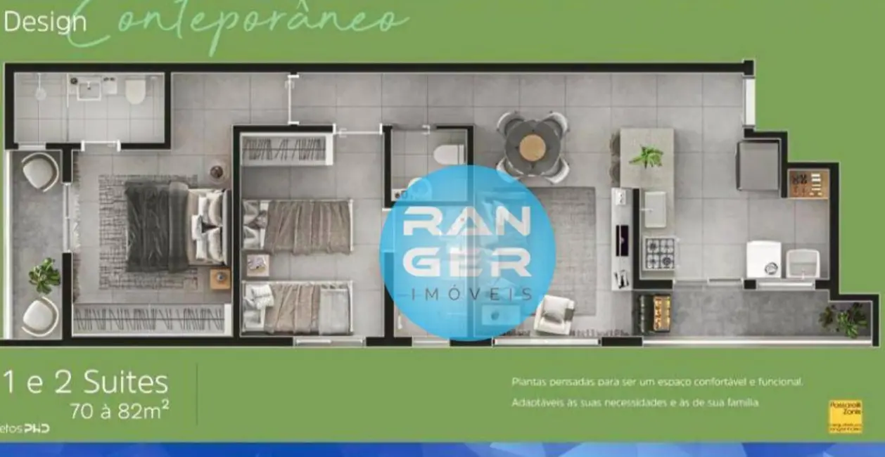 Foto 3 de Apartamento com 2 quartos à venda, 82m2 em Aparecida, Santos - SP