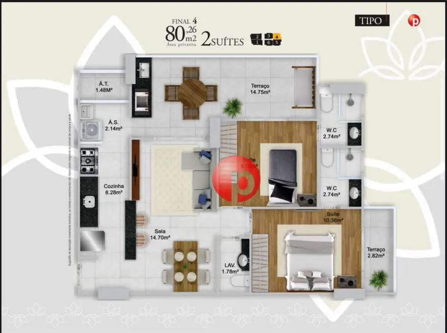 Foto 2 de Apartamento com 2 quartos à venda, 80m2 em Guilhermina, Praia Grande - SP