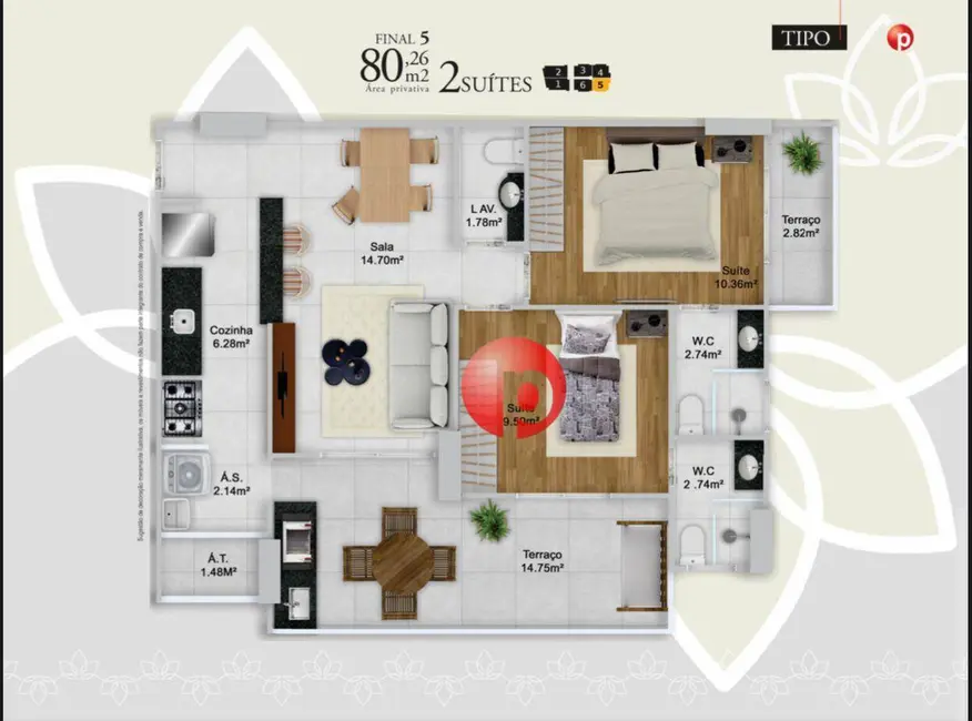 Foto 2 de Apartamento com 2 quartos à venda, 80m2 em Guilhermina, Praia Grande - SP