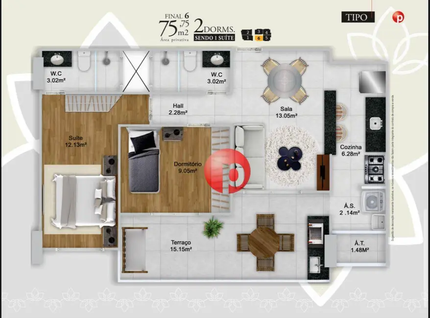 Foto 2 de Apartamento com 2 quartos à venda, 75m2 em Guilhermina, Praia Grande - SP