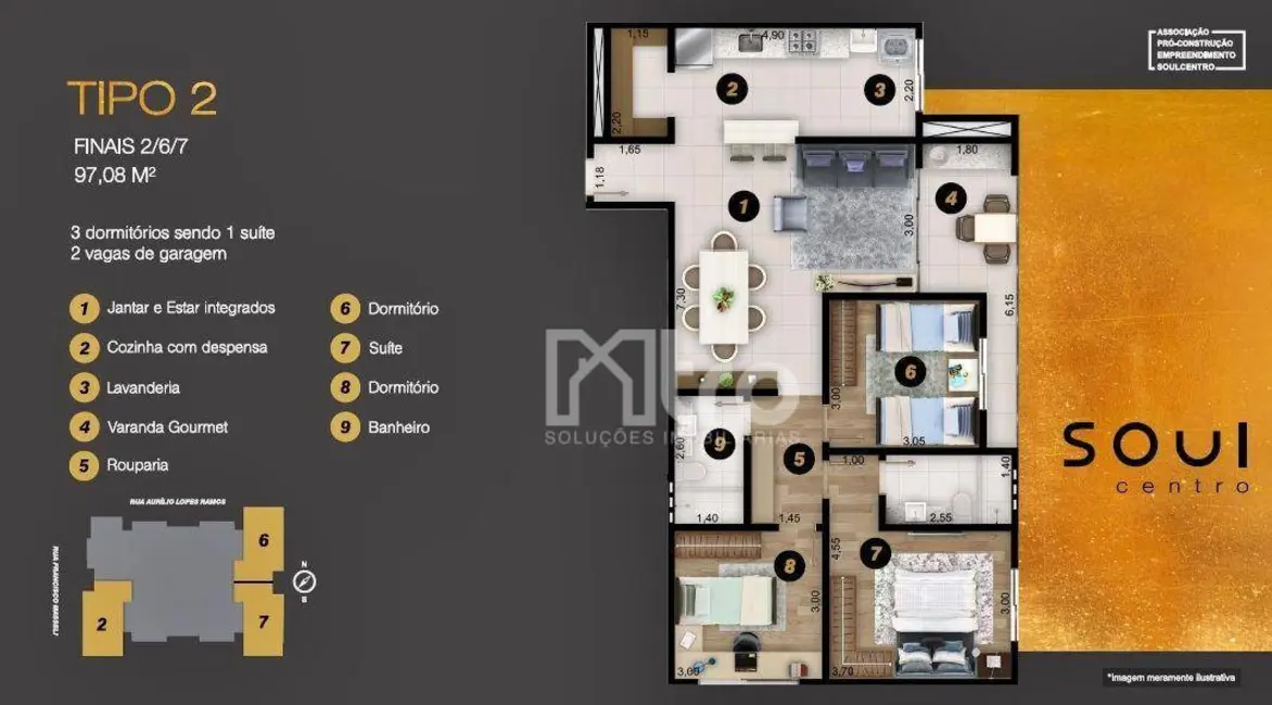 Foto 7 de Apartamento com 3 quartos à venda, 127m2 em Centro, Itajuba - MG