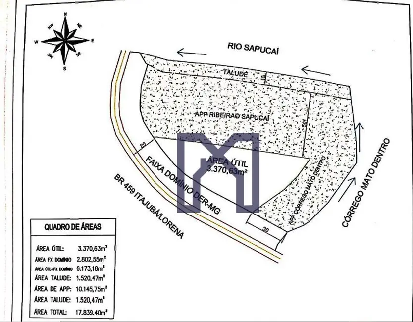 Foto 3 de Terreno / Lote à venda, 18000m2 em Morro Grande, Itajuba - MG