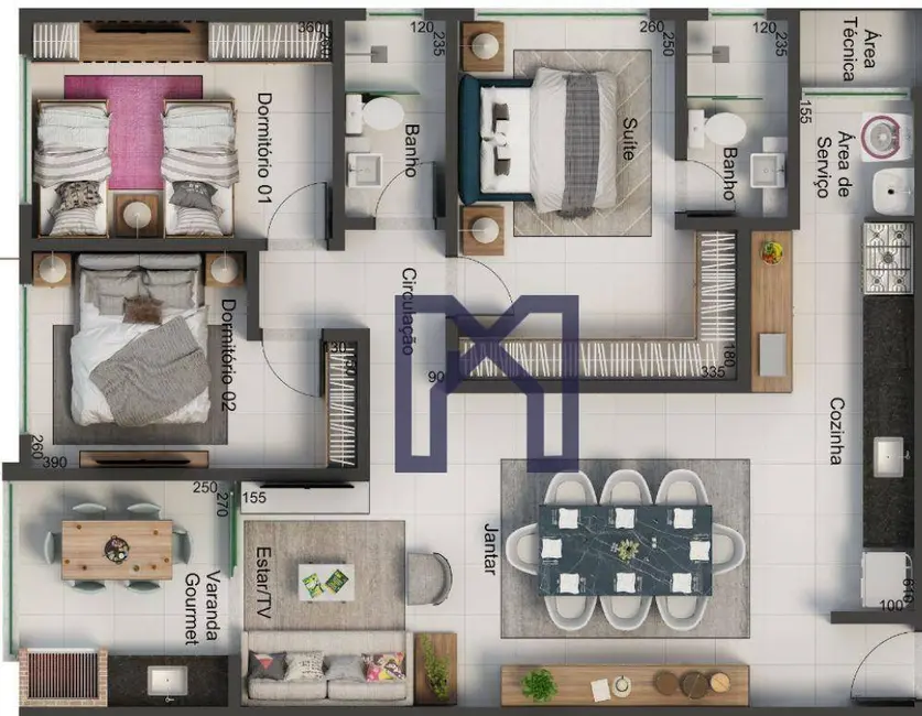 Foto 5 de Apartamento com 3 quartos à venda, 17m2 em Morro Chic, Itajuba - MG