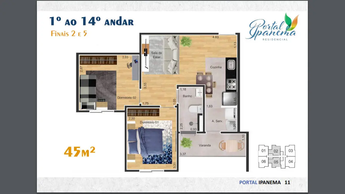 Apartamento com 2 quartos à venda, 45m2 em Jardim Novo Horizonte, Sorocaba - SP - imagem 4 Foto 4 de Apartamento com 2 quartos à venda, 45m2 em Jardim Novo Horizonte, Sorocaba - SP