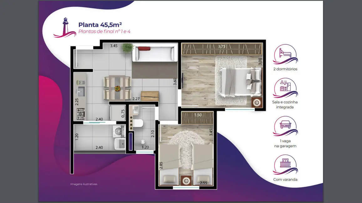 Apartamento com 2 quartos à venda, 45m2 em Caguassu, Sorocaba - SP - imagem 3 Foto 3 de Apartamento com 2 quartos à venda, 45m2 em Caguassu, Sorocaba - SP