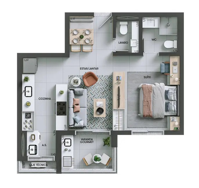 Apartamento com 1 quarto à venda, 45m2 em Jardim Emília, Sorocaba - SP - imagem 4 Foto 4 de Apartamento com 1 quarto à venda, 45m2 em Jardim Emília, Sorocaba - SP