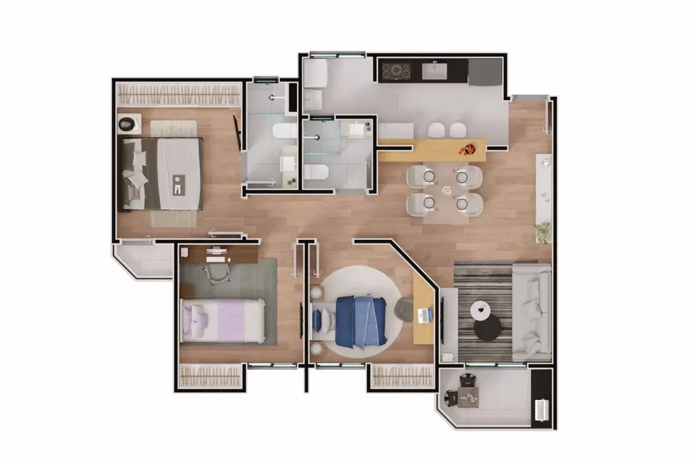 Apartamento com 3 quartos à venda, 80m2 em Jardim Vera Cruz, Sorocaba - SP - imagem 5 Foto 5 de Apartamento com 3 quartos à venda, 80m2 em Jardim Vera Cruz, Sorocaba - SP