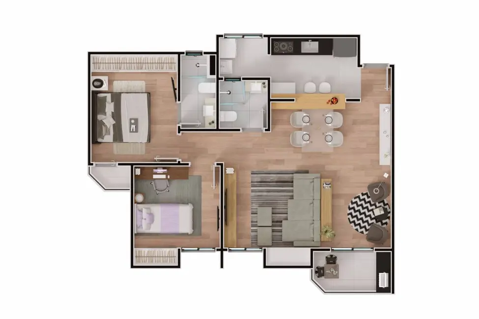 Apartamento com 3 quartos à venda, 80m2 em Jardim Vera Cruz, Sorocaba - SP - imagem 6 Foto 6 de Apartamento com 3 quartos à venda, 80m2 em Jardim Vera Cruz, Sorocaba - SP