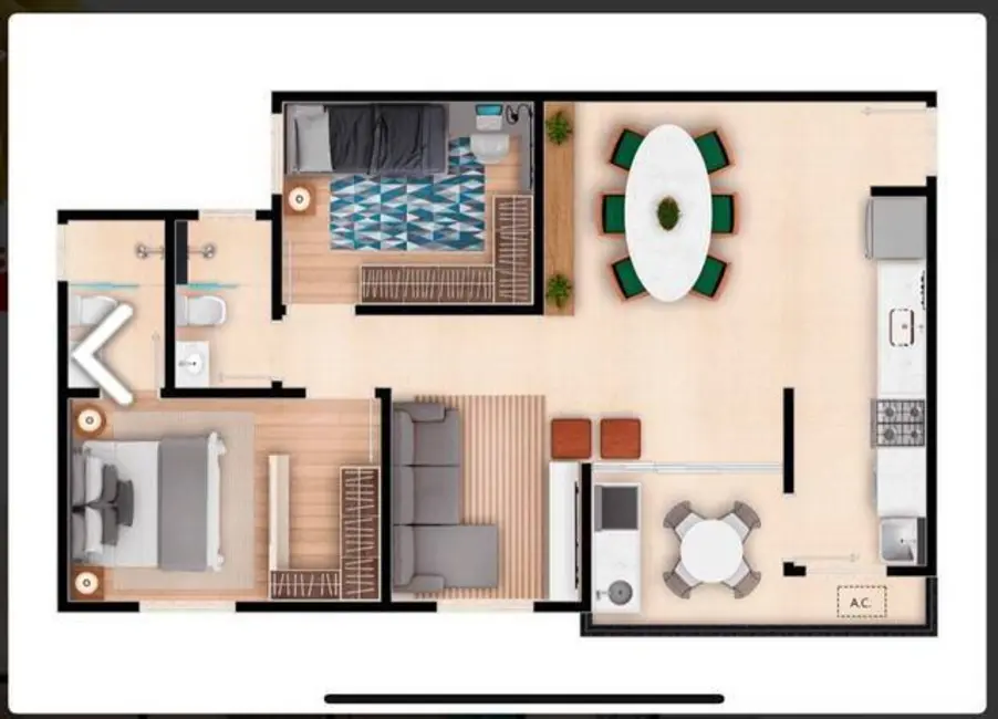 Apartamento com 2 quartos à venda, 70m2 em Jardim América, Sorocaba - SP - imagem 3 Foto 3 de Apartamento com 2 quartos à venda, 70m2 em Jardim América, Sorocaba - SP