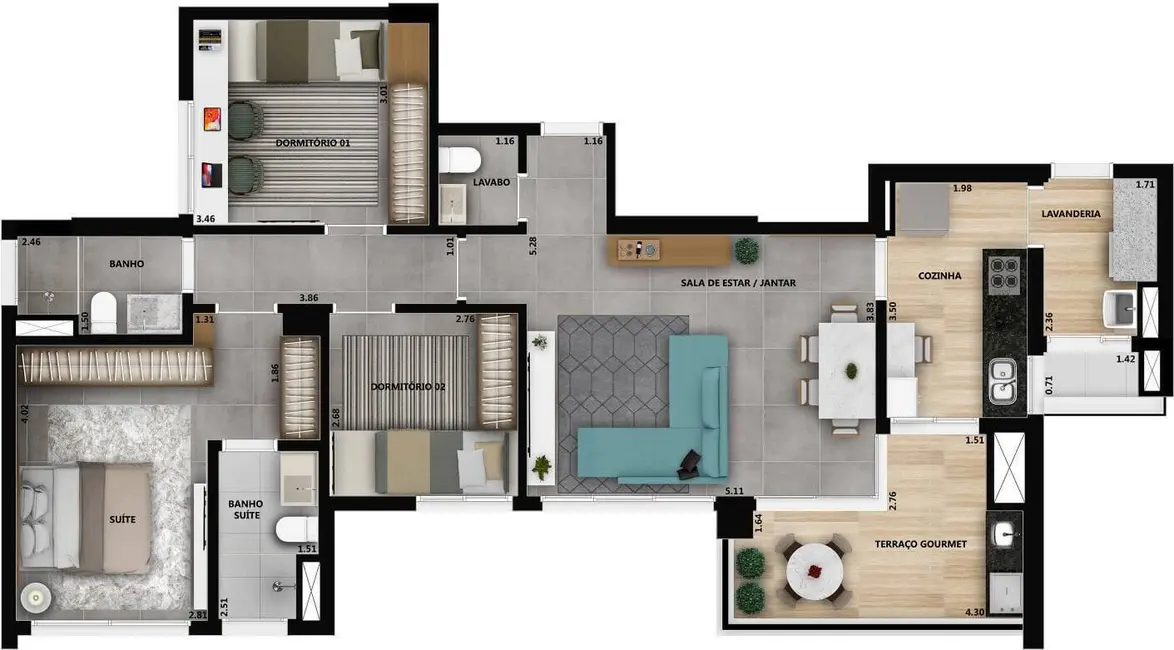 Apartamento com 3 quartos à venda, 131m2 em Parque Campolim, Sorocaba - SP - imagem 4 Foto 4 de Apartamento com 3 quartos à venda, 131m2 em Parque Campolim, Sorocaba - SP
