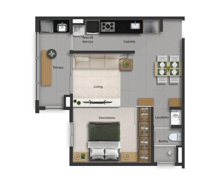 Apartamento com 1 quarto à venda, 74m2 em Jardim Guarujá, Sorocaba - SP - imagem 8 Foto 8 de Apartamento com 1 quarto à venda, 74m2 em Jardim Guarujá, Sorocaba - SP