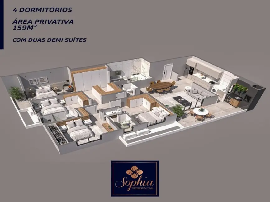 Foto 7 de Apartamento com 3 quartos à venda, 126m2 em Sao Jose - SC