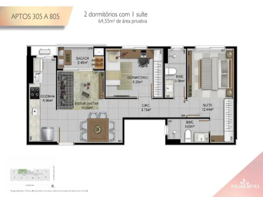 Foto 9 de Apartamento com 2 quartos à venda, 65m2 em Estreito, Florianopolis - SC