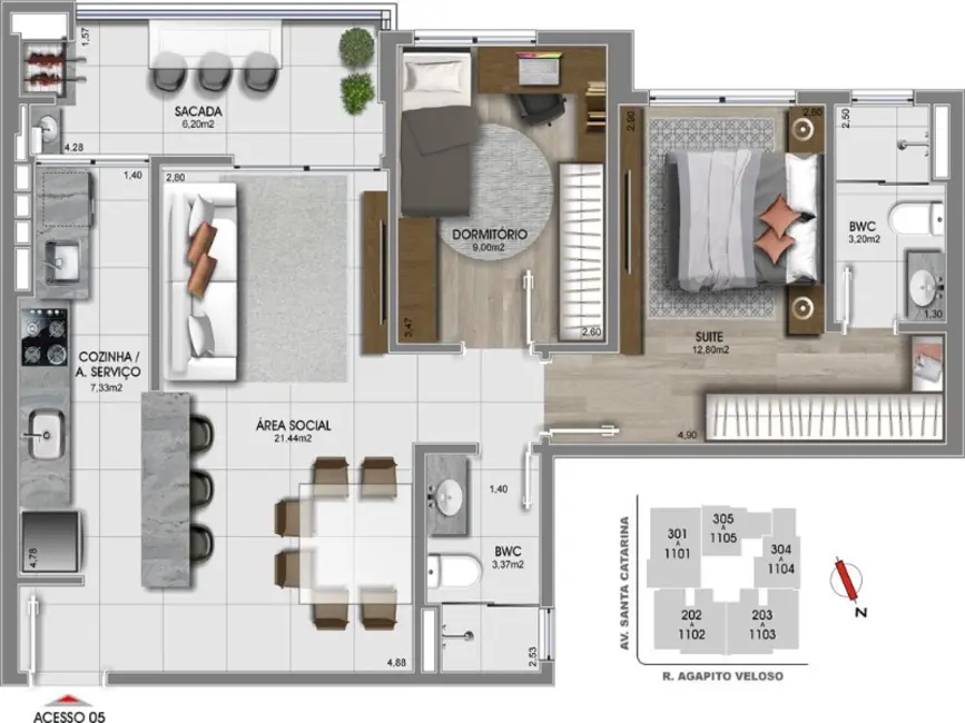 Foto 9 de Apartamento com 2 quartos à venda, 76m2 em Canto, Florianopolis - SC