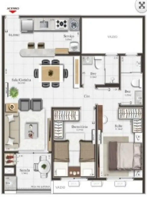 Foto 7 de Apartamento com 2 quartos à venda, 64m2 em Pedra Branca, Palhoca - SC