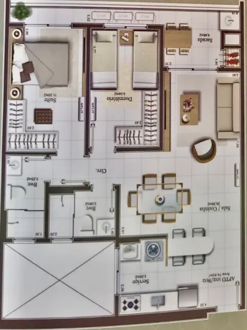 Foto 3 de Apartamento com 2 quartos à venda, 74m2 em Pedra Branca, Palhoca - SC