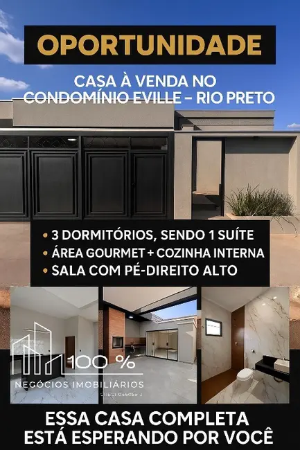 Casa de Condomínio com 3 quartos à venda, 100m2 em Sao Jose Do Rio Preto - SP - imagem 1 Foto 1 de Casa de Condomínio com 3 quartos à venda, 100m2 em Sao Jose Do Rio Preto - SP