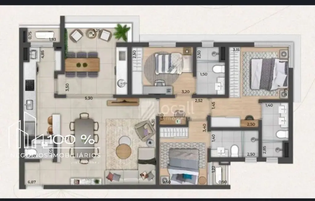 Foto 4 de Apartamento com 3 quartos à venda, 108m2 em Sao Jose Do Rio Preto - SP