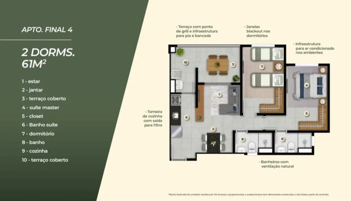 Foto 9 de Apartamento com 2 quartos à venda, 61m2 em Caraguatatuba - SP